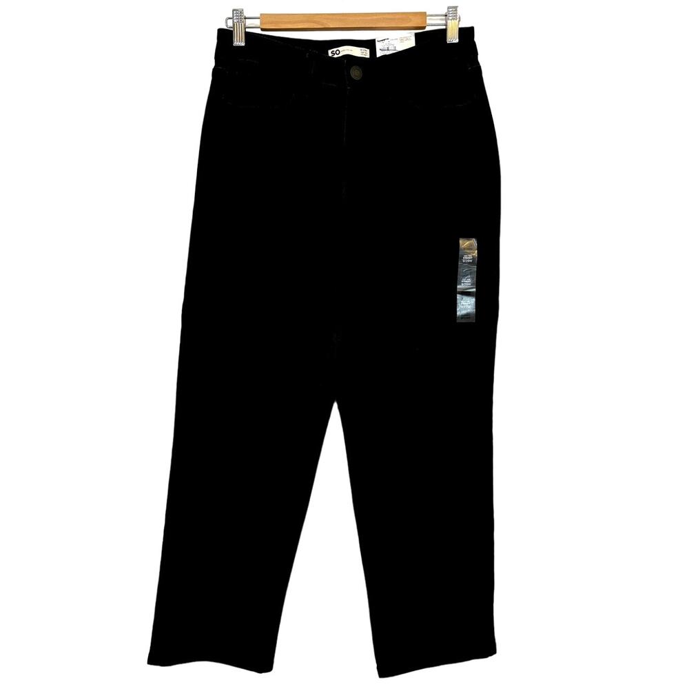Sonoma Goods for Life Black Checker High Rise Straight Jeans Size 9/29W